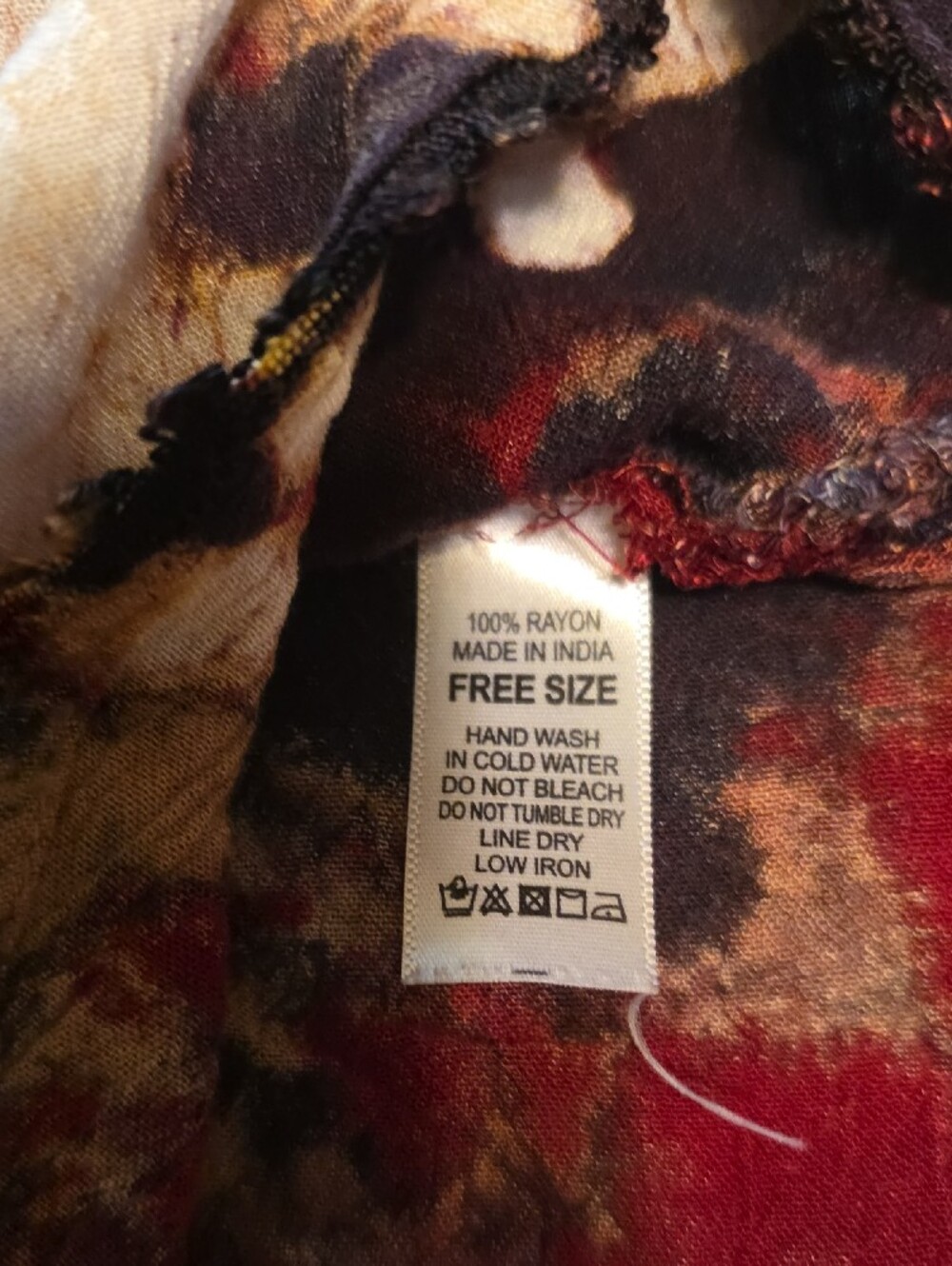 India Boutique Red and Black Tie-Dye Tunic - Picture 4 of 7
